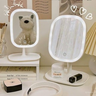  Gương Trang Điểm Để Bàn Make Up Có Đèn Led Xoay 180 Cảm Ứng 3 Chế Độ Ánh Sáng - Gương để bàn trang điểm có led cầm tay 