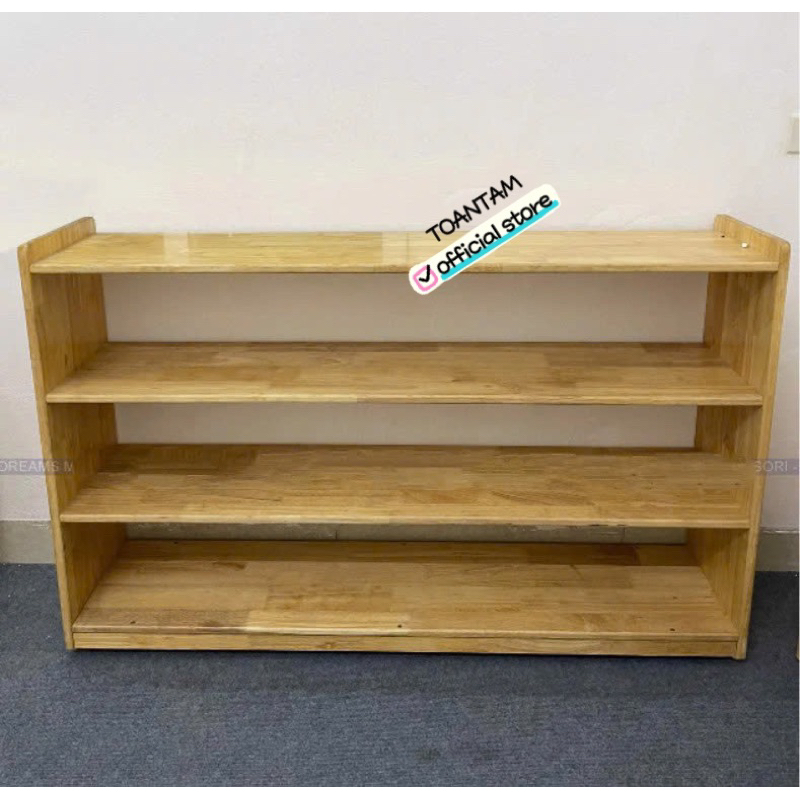 Kệ Gỗ cao su 3 tầng dài 1m2