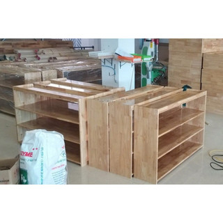 Kệ Gỗ cao su 3 tầng dài 1m2