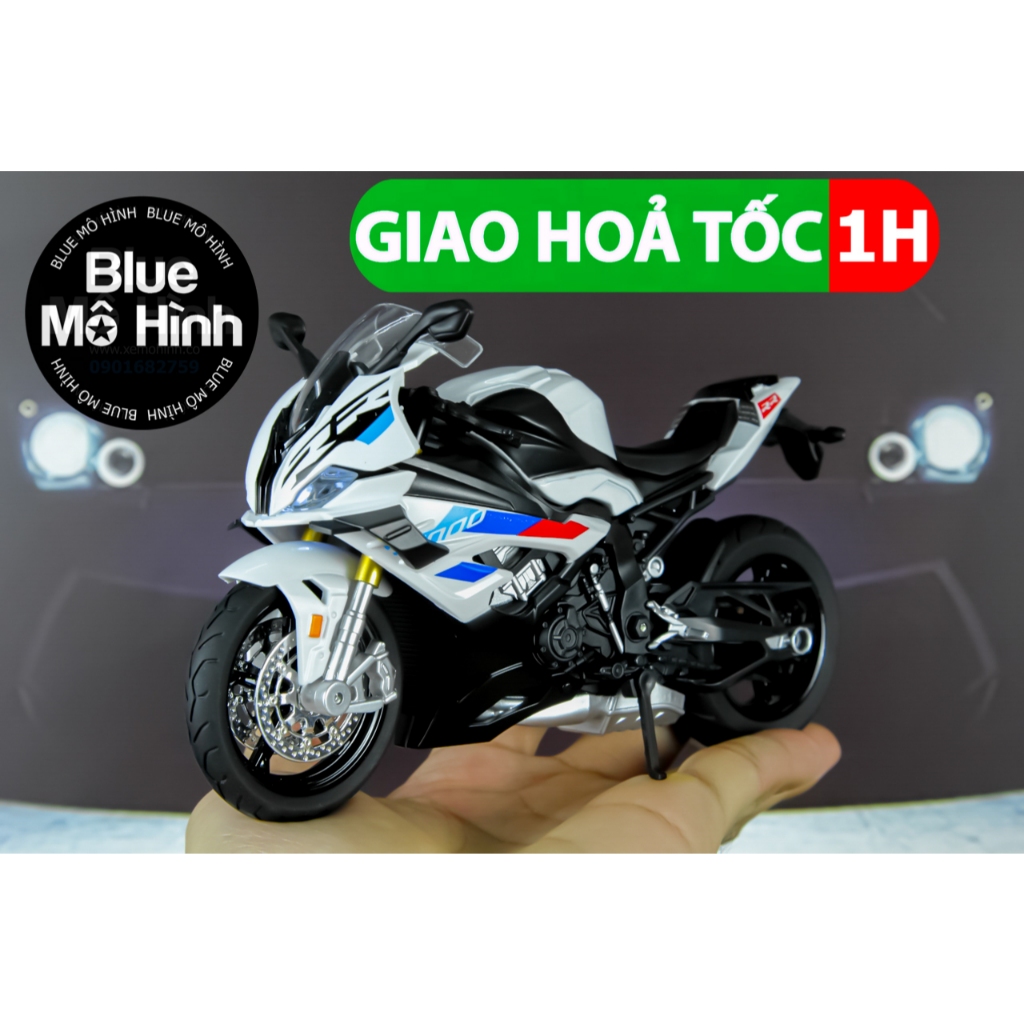 Xe mô hình mô tô BMW S1000RR K23 1:12 Sáng đèn