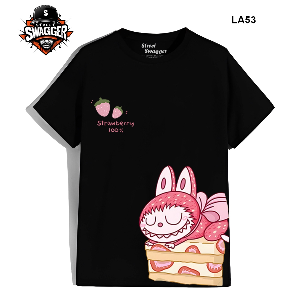 Áo thun Nam Nữ đen Labubu, Áo Thun Brand Mỹ. Unisex T-shirt. Áo phông đáng yêu ngộ nghĩnh LA53