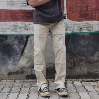 Quần dài kaki wash double knee 77 DATINO vải kaki cotton co giãn form ống đứng khóa zipper ẩn.