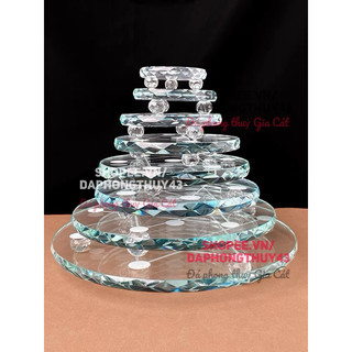 Đĩa thuỷ tinh thất tinh phong thuỷ trưng bày đủ size