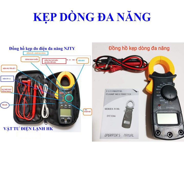 Ampe kìm kẹp đa năng DT3266L (thường) -  NJTY 3266TD (chọn đúng loại khi đặt hàng)Đồng hồ đo điện đo