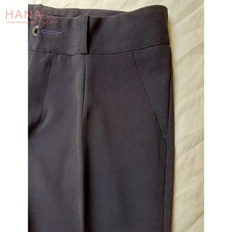 Quần tây baggy đi học nữ xanh đen A668 cạp lưng cao có đỉa - Quần vải học sinh dày đáy cao nữ cấp 3 2 phối sơ mi đi học | BigBuy360 - bigbuy360.vn