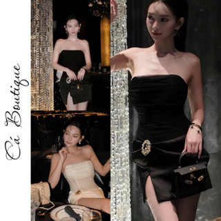 Đầm quây dự tiệc cúp ngực dáng ngắn body xẻ đùi sang chảnh kèm "TAG VÀNG" Cá Boutique ( có gọng dẻo đứng form )