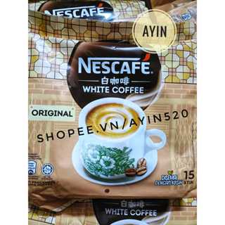   HSD 07.2026  Cà Phê Trắng Nescafé Vị Truyền Thống - Nescafé White Coffee Original Malaysia 15 Gói x 33g 