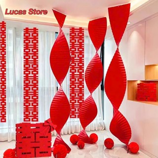 Giấy Xếp Đỏ Gợn Sóng Trang Trí Tiệc Cưới, Trung Thu, Lễ Tết, Decor - Dài 4m