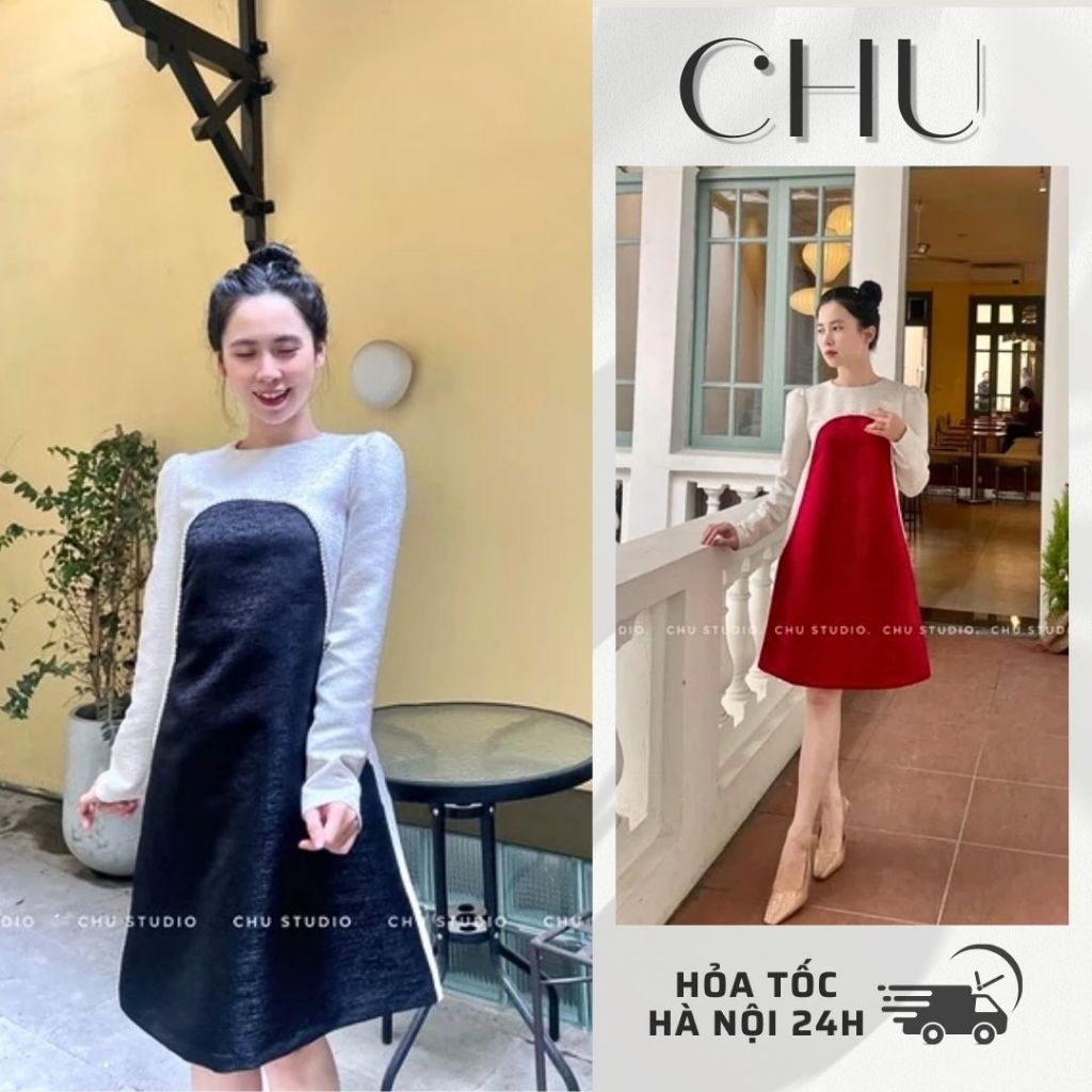 𝓒𝓲𝓷𝓭𝔂 𝓓𝓻𝓮𝓼𝓼 Đầm Thiết Kế Chữ A Basic Sang Trọng