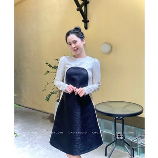 𝓒𝓲𝓷𝓭𝔂 𝓓𝓻𝓮𝓼𝓼 Đầm Thiết Kế Chữ A Basic Sang Trọng