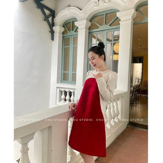 𝓒𝓲𝓷𝓭𝔂 𝓓𝓻𝓮𝓼𝓼 Đầm Thiết Kế Chữ A Basic Sang Trọng