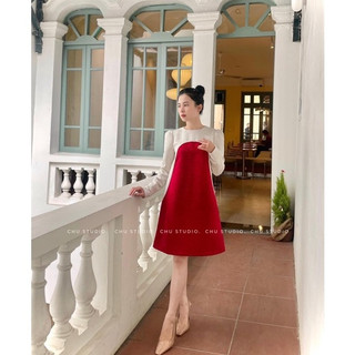 𝓒𝓲𝓷𝓭𝔂 𝓓𝓻𝓮𝓼𝓼 Đầm Thiết Kế Chữ A Basic Sang Trọng
