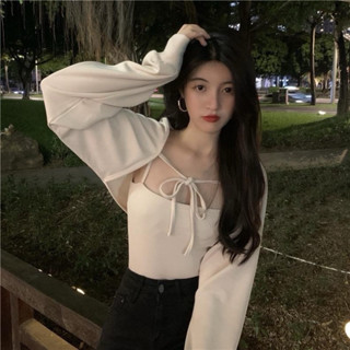 Áo khoác cardigan ngoài trắng đen ngắn chất len tăm nhẹ cột dây phong cách xinh VANISA CT079