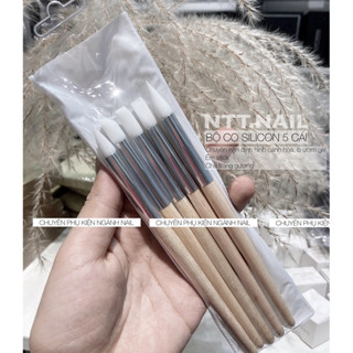 Bộ cọ 5c đầu silicon chuyên nặn hoa gel khô, chà tráng gương,ém stich...