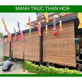  Mành rèm trúc Than Hoá Nâu sơn PU Cao Cấp chống mối mọt xử lý kỹ. Mành rèm tre trúc che ngoài trời nhà thờ cafe 