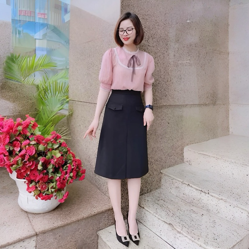 Chân váy chữ a công sở dài