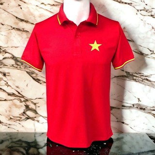 Áo đôi polo cá sấu cờ đỏ sao vàng in kỹ thuật số, Ao thun poly thái gia đình trẻ em