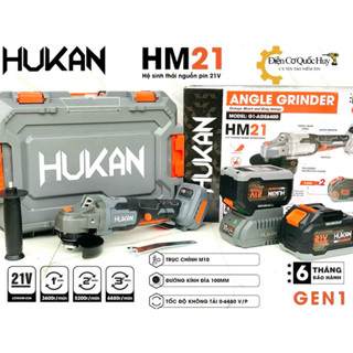Máy mài pin cầm tay hukan AG6400 không chổi than 3 cấp độ thế hệ mới tặng hộp nhưa