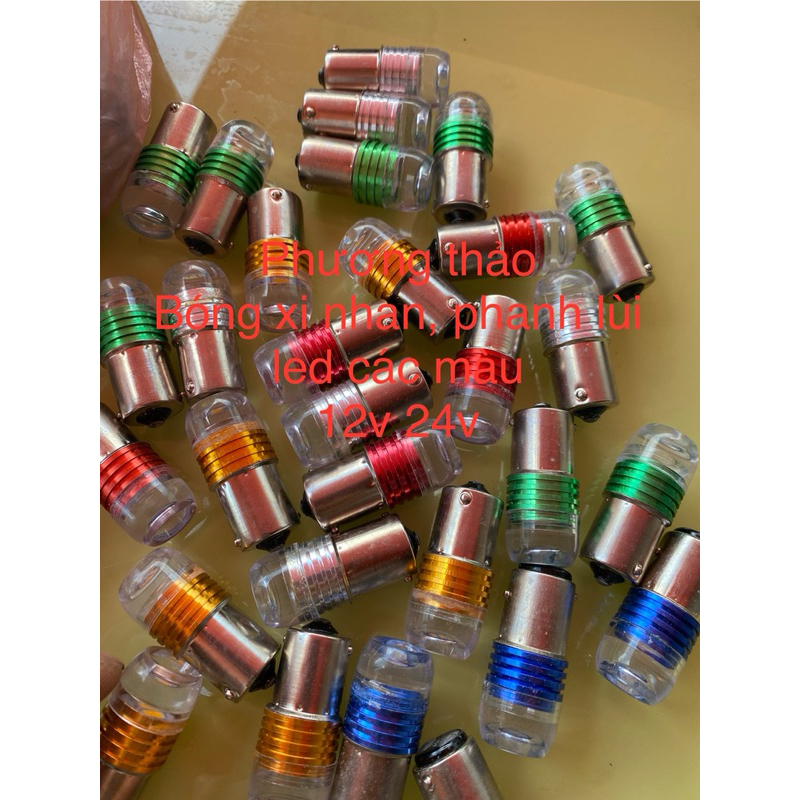 Bóng đèn xi nhan, phanh hậu , lùi led 12v 24v ( các màu sáng đẹp) 1 tim, 2 tim cân bền đẹp