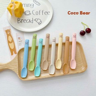 Thìa ăn dặm cho bé Cocobear phong cách Hàn Quốc, Thìa ăn dặm silicone cho bé từ 5m Shopmegold1