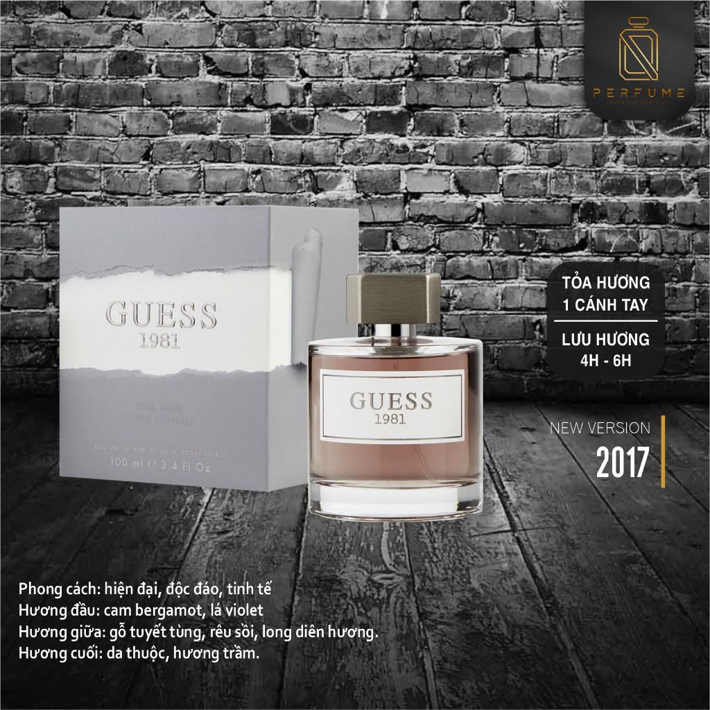Nước hoa nam GUESS 1981 For Men EDT full 100ml
