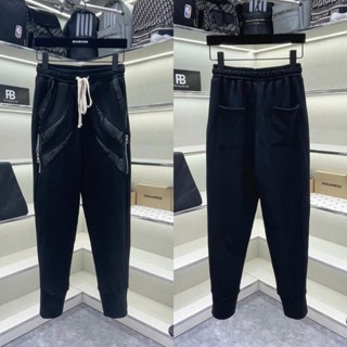 Quần jogger dài nam Obsess Amiri nỉ chân cua thêu vạch da sọc mang cá khoá viền đùi ống bo boy phố QN29P