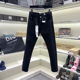  Quần jean nam Purple đen trơn dập nhăn 3D đùi ống mác lụa basic boy phố QJ585P 