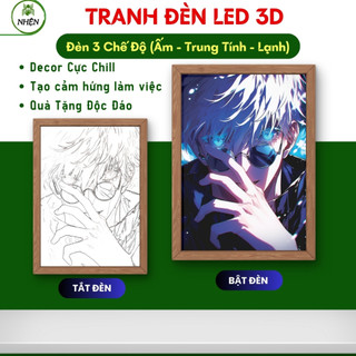  Tranh Đèn Led Gojo Jujutsu Kaisen để bàn học bàn làm việc đèn ngủ decor phòng ngủ chill 