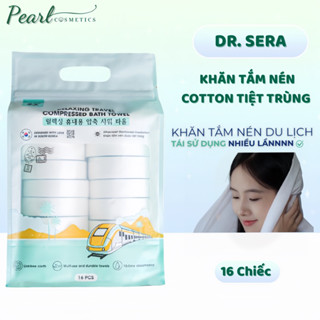 Gói 16 Khăn Tắm Nén  DR.SERA Cotton Tiệt Trùng UV Mềm Mịn an Toàn Với Mọi Làn Da