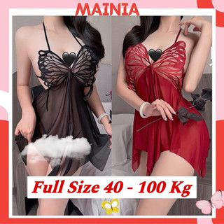   Full Size 40- 100 Kg   Váy Ngủ HỒ ĐIỆP REN 3713 Butterfly Hở Lưng Mainia Bigsize Queen of Night 