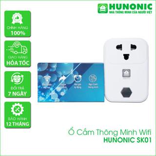 Ổ cắm Wifi Hunonic SK01 điều khiển mọi thiết bị từ xa bằng điện thoại, Hẹn giờ Bật/Tắt tự động