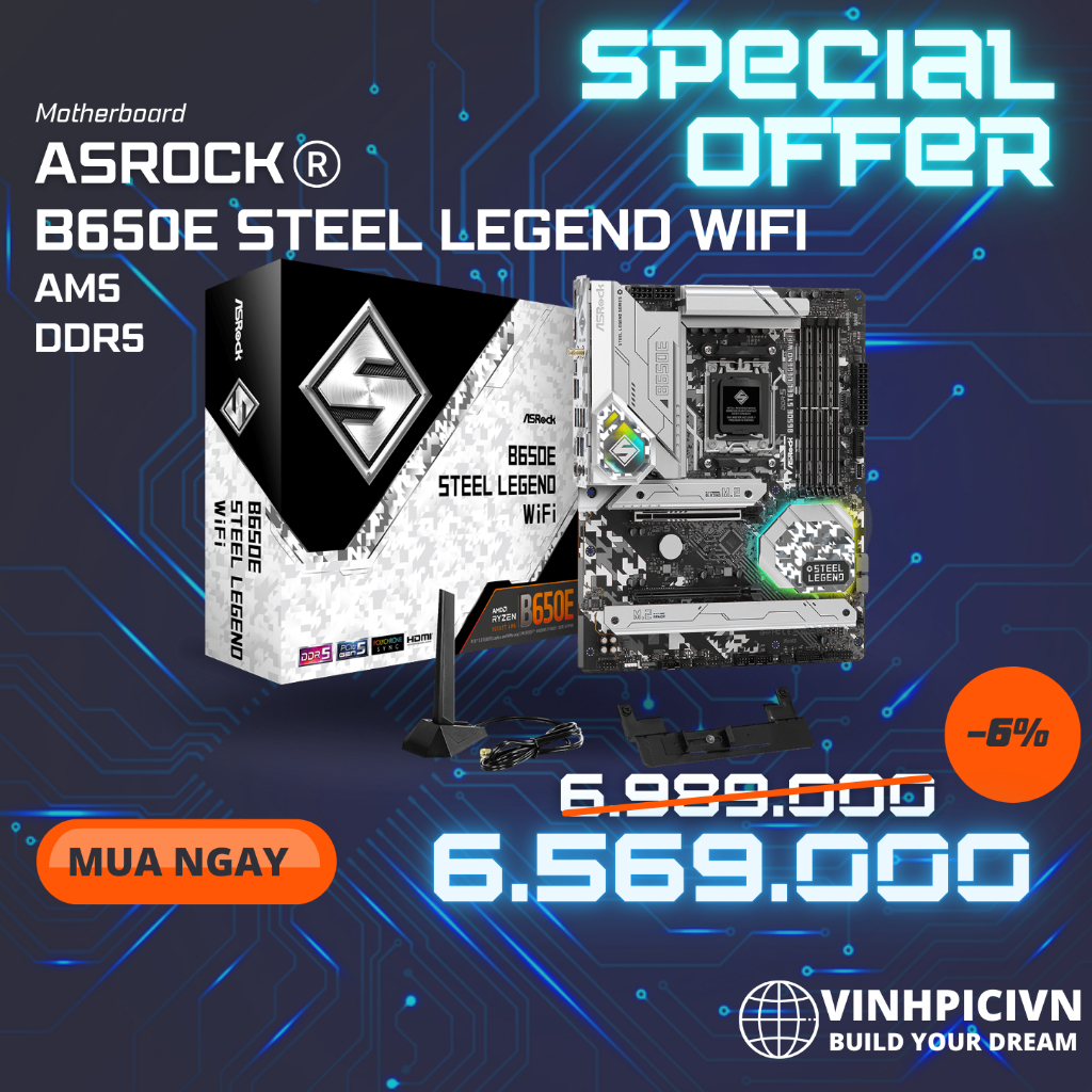 Mainboard ASROCK B650E Steel Legend WiFi [NEW]