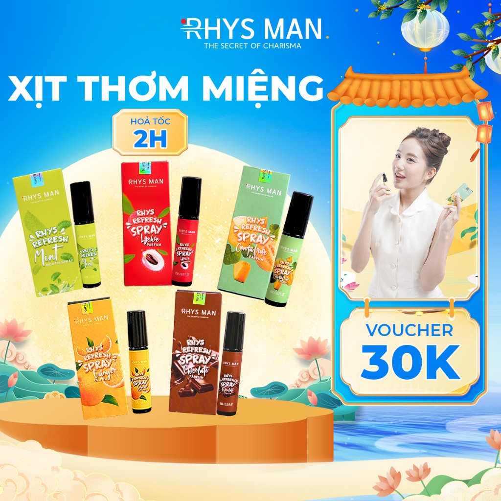 Xịt Thơm Miệng Rhys Refresh Spray Hương Trái Cây The Mát RHYS MAN 10ml