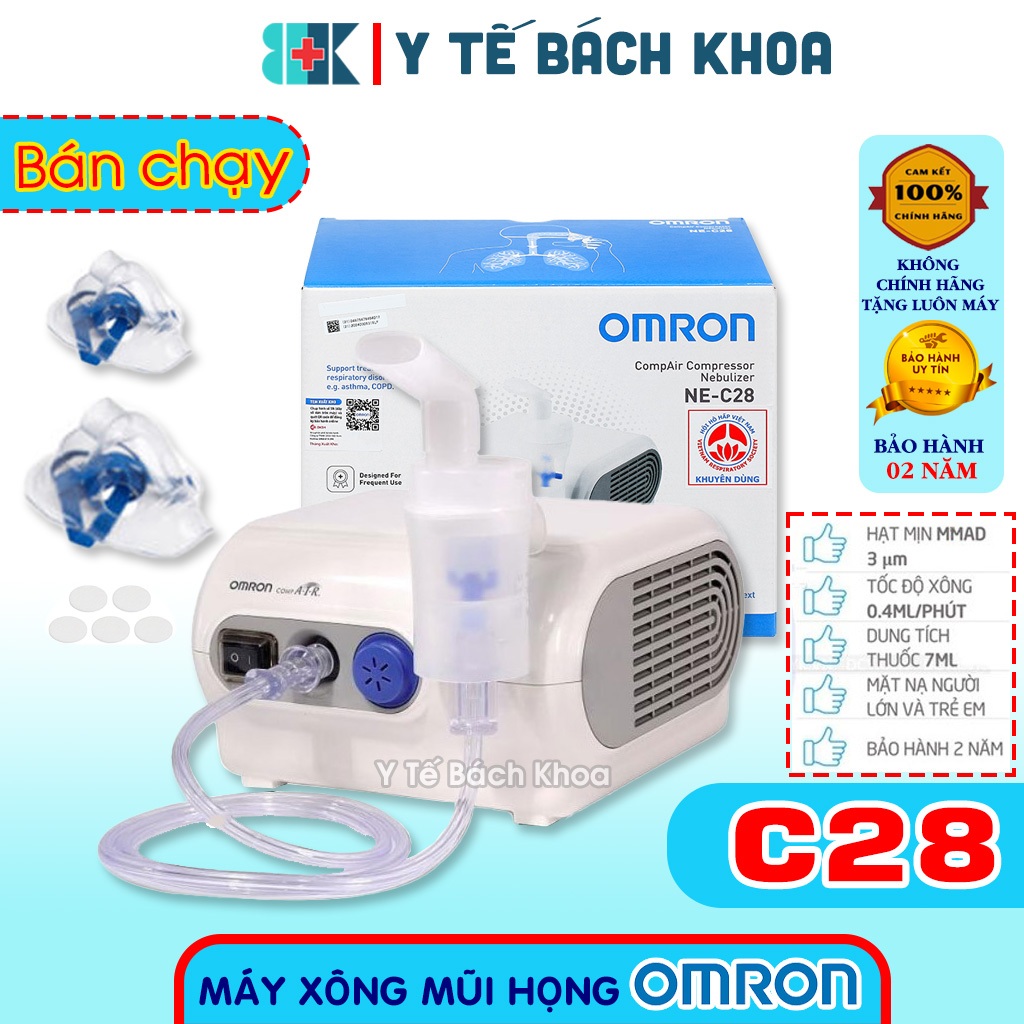 MÁY XÔNG MŨI HỌNG OMRON NE-C28 (Mẫu mới) - BẢO HÀNH CHÍNH HÃNG 02 NĂM