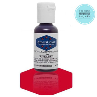 Màu AmeriColor - Màu đỏ đậm Super Red Lọ 21gr màu gel trang trí bánh