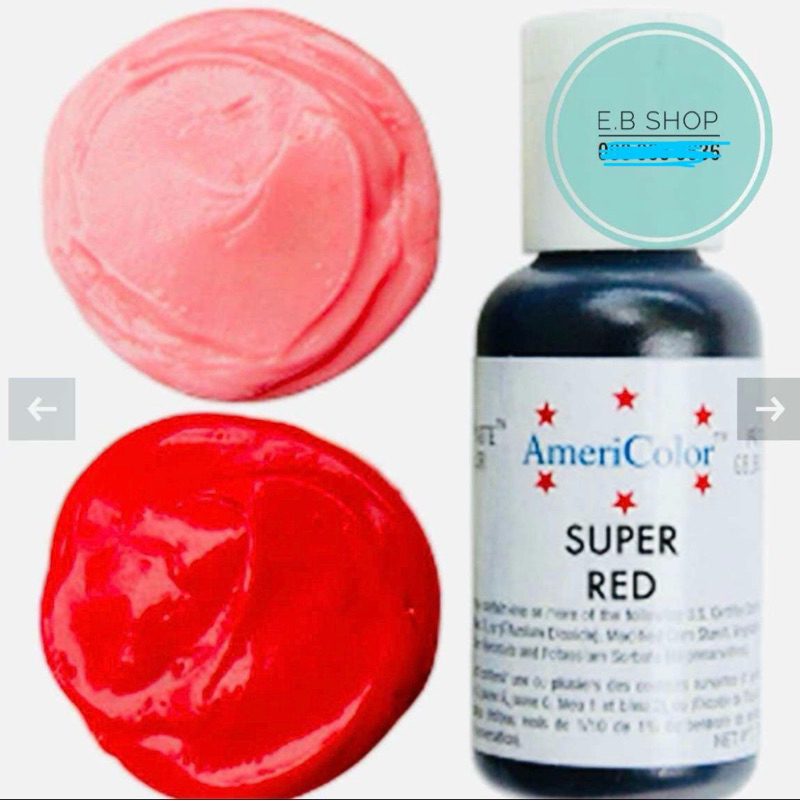 Màu AmeriColor - Màu đỏ đậm Super Red Lọ 21gr màu gel trang trí bánh