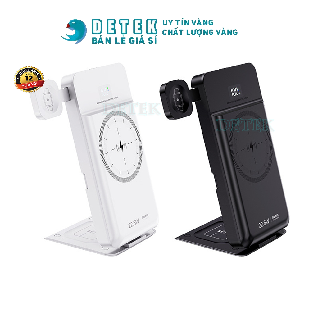 Đế Sạc Kiêm Pin Dự Phòng 5 in 1 Remax RPP-D3 10000mAh QC3.0 + PD Max 22.5W