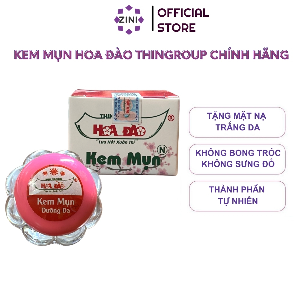 Kem mụn dưỡng da hoa đào Thingroup chính hãng kem mụn hoa anh đào trắng da mờ vết thâm giảm nám Zini store