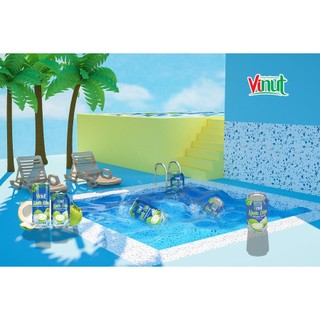 [THÙNG 24 LON ] Lon Nước Dừa Có Thịt Vinut 330ml