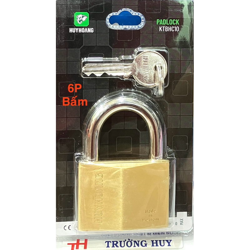 [chính hãng] Khoá ĐỒNG bấm 6P cao cấp HUY HOÀNG - Bảo hành 3 năm