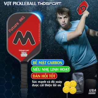 PickleBall Vợt cao cấp TMD Sport (Tặng túi + 4 bóng)/Sợi Carbon T700/T300 Lõi tổ ong/tiêu chuẩn USA