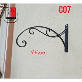 Móc treo giỏ hoa, chậu hoa, lồng chim gắn tường bằng sắt mỹ thuật  C07+Kèm vít nở đầy đủ