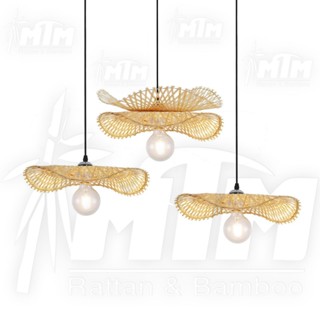 Đèn tre lá sen - Chụp Đèn mây tre, Lồng đèn treo trang trí gia đình, nhà hàng, cafe, hotel, resort.