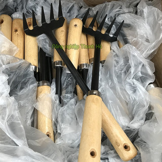 Cào xới đất mini cán gỗ - D29