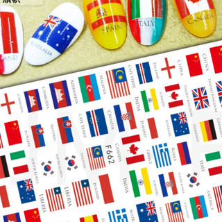 Sticker & Decal dán móng tay hình cờ, quốc kỳ