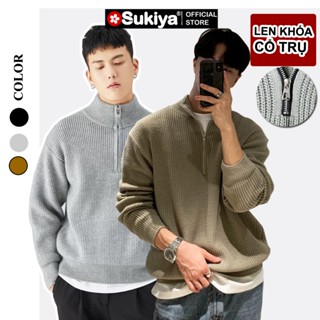 Áo Len Cổ Trụ Unisex Khóa Kéo Kim Loại SUKIYA Chất Dày Dặn Form Thoải Mải AL82