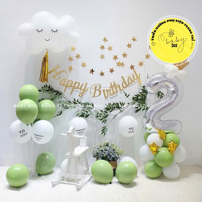 Set Bóng Trang Trí Sinh Nhật Vintage 2108