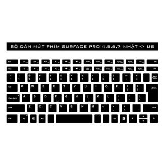 Decal dán nút phím Surface Pro 4 5 6 7 , Go , Book , Laptop chuyển layout ký tự Nhật - Us , UK , Quốc tế , đã cắt sẵn