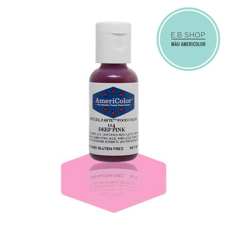 MÀU AMERICOLOR - DEEP PINK Màu hồng đậm 21gr màu thực phẩm màu gel trang trí bánh