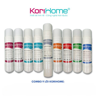 Bộ 9 Lõi Lọc Nước Korihome cho máy WPK-915 Hàng chính hãng Gồm (2 sed 2 pre 1 RO 1 Post 1 Far 1 Hyd 1 Nano)
